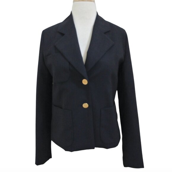 LA PRESTIC OUISTON lightweight wool silk blazer sz 1 S jacket - Picture 1 of 4